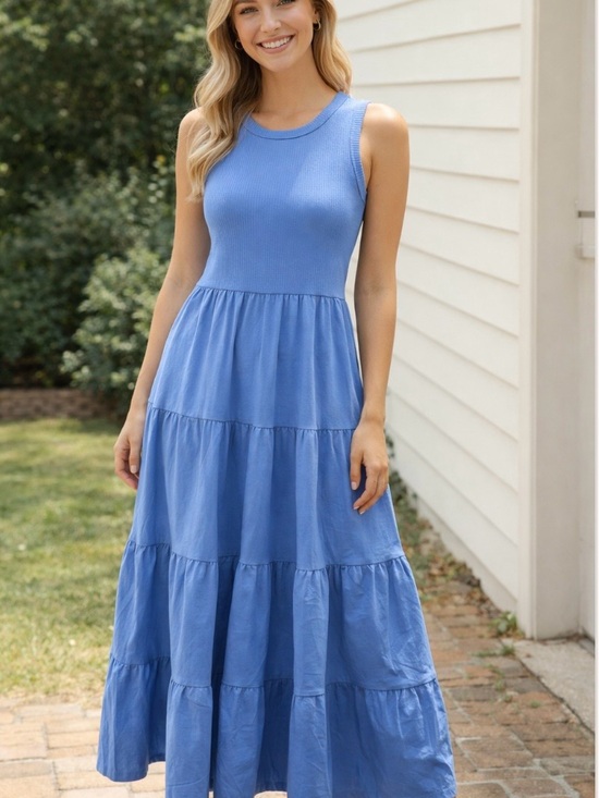 Maurices Dresses & Skirts - Maurices Sleeveless Periwinkle Blue Tiered Maxi Dress Size Small